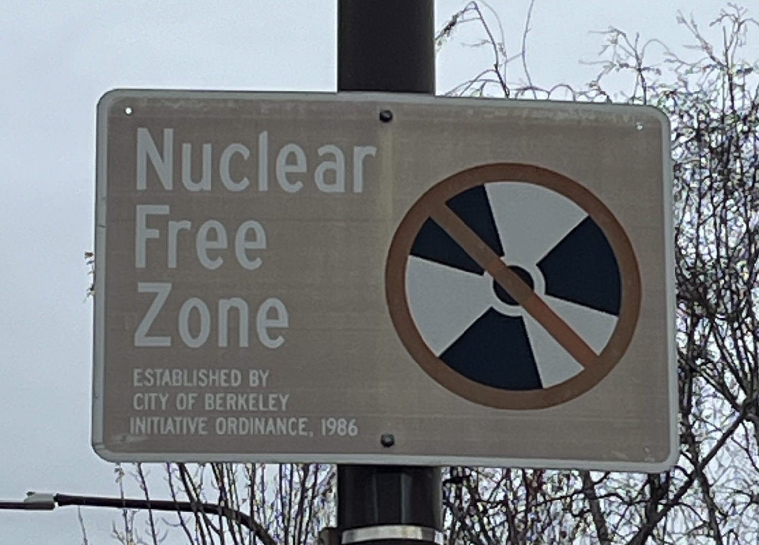 Berkeley Nuclear Free Zone sign